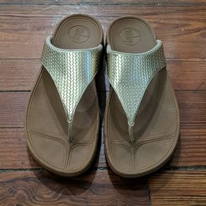 Gold & Tan Fitflops Size 8